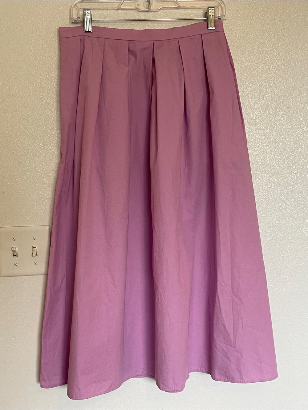 Banana Republic Dusty Mauve A-Line Pleated Midi Skirt